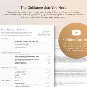 It comes with the guidance that you need to apply to college or student job.