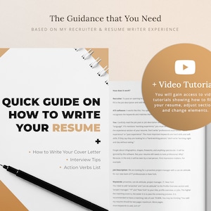 This is the best resume package because you receive a resume writing guide with resume video tutorials, action verbs list, and tips for resume writing.