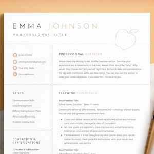 Lärar-CV-mall Word, Pages, Google Dokument, Kreativt lärar-CV, CV Lärarproffs, Undervisnings-CV, Utbildnings-CV bild 1