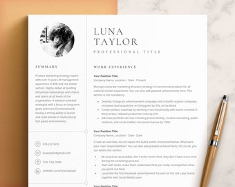 CV Template with Photo, CV Template Minimal, CV Template 1 Page, Resume Template for Page, Cv Template Word, Cv Template Google Docs