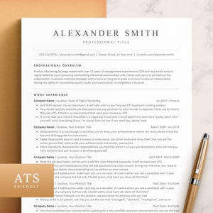 ATS-cv-sjabloon Word, Pages, Google Docs, ATS-vriendelijke cv-sjabloon, Ats-cv-cv, eenvoudig cv, modern cv, eenvoudig cv