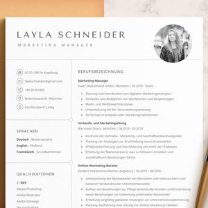 Bewerbungsvorlage, Lebenslauf Vorlage, CV Moderne, Professionelle CV, Deckblatt, Motivationsschreiben, Anschreiben, Anlagen, German Resume