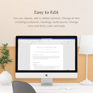 This resume template is a simple resume, easy to edit, and fully customizable resume.