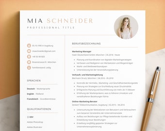 Bewerbungsvorlagen Deutsch Lebenslauf Vorlage Word, Pages, Google Docs, Kreative Lebenslauf, Curriculum Vitae tedesco, Modello curriculum tedesco