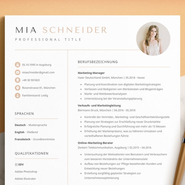 Google Docs Curriculum Vitae Template Etsy
