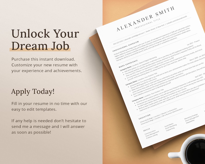 Fill in your ats resume in no time with our easy to edit ats templates. We are here for you at each step: job search, interview, job application, career change