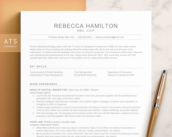 Szablon CV ATS Word & Pages, CV Google Docs, Przyjazne CV ATS, Nowoczesne CV, Nowoczesne proste CV, Profesjonalny szablon CV
