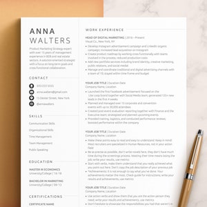 Executive Resume Template Word & Pages, CV Google Docs | CV Template Professional Resume Template Modern, CV Template Minimal, CoResume