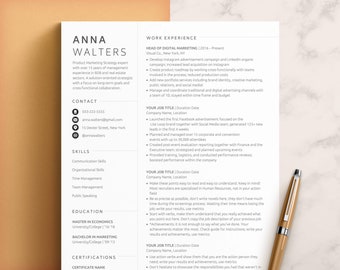 Executive Resume Template Word & Pages, CV Google Docs | CV Template Professional Resume Template Modern, CV Template Minimal, CoResume