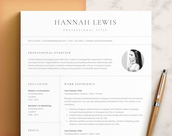 CV con foto, Plantilla de CV para páginas de Word y Mac, CV con imagen, Curriculum Vitae, Plantilla de CV Creative Modern