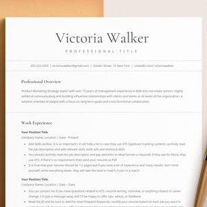 CV Template for Word, Pages, Google Docs | Minimalist Resume Template, Simple Resume, Professional Resume Template, CV Template Professional