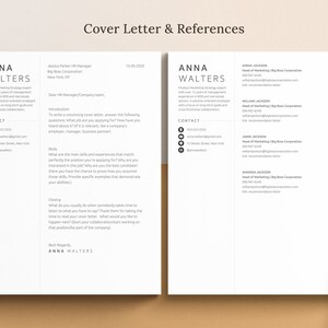 Simple resume with cover letter and references.