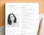 Bewerbung Vorlage Deutsch, Lebenslauf Vorlage für Word, Mac Pages, Google Docs, Deckblatt, Professionelle Lebenslauf, Moderner Lebenslauf