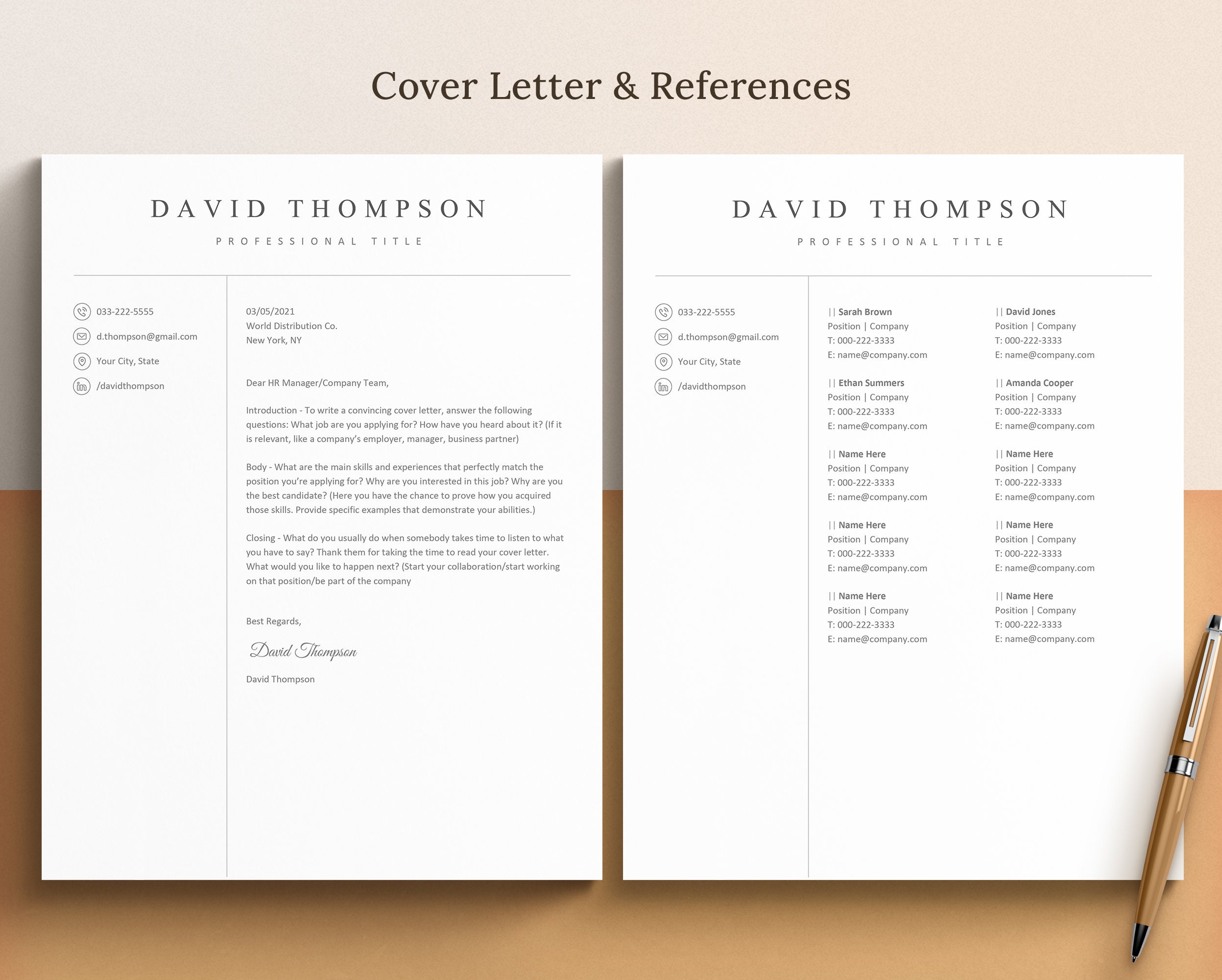 CV Template Resume Template for Word Mac Pages Google Docs - Etsy