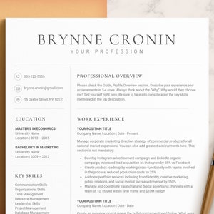 Professional Resume Template Modern for Word, Pages, Google Docs Resume | CV Resume Template, Curriculum Vitae, Modern Resume CV Template