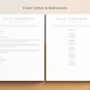 matching cover letter and references page