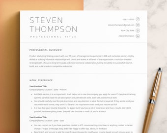 Simple Resume Template Word, Apple Pages, Google Docs, Modern Resume Template, CV Template, Executive Resume Template, Curriculum Vitae