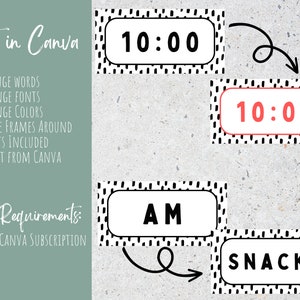 Printable Time Table Cards, School and Classroom Decor, Visual Daily ...