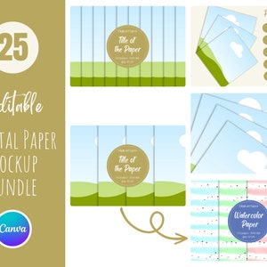 Editable Digital Paper Canva Template | Etsy Listing Mockup | Canva Mockup | Drag and Drop Easy to Use Template | Digital Paper Mockup