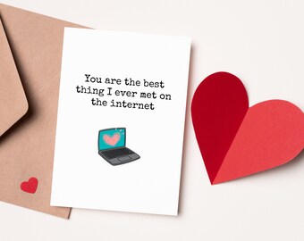 Printable Anniversary Card | Internet Dating Card | Online Date Anniversary Funny Card | Wedding Anniversary Card | Instant Download