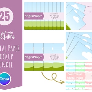 Editable Canva  Frames | Digital Paper Mockup Bundle | Editable Listing Mockup | Canva Template | Canva Mockup | Etsy Listing Mockup