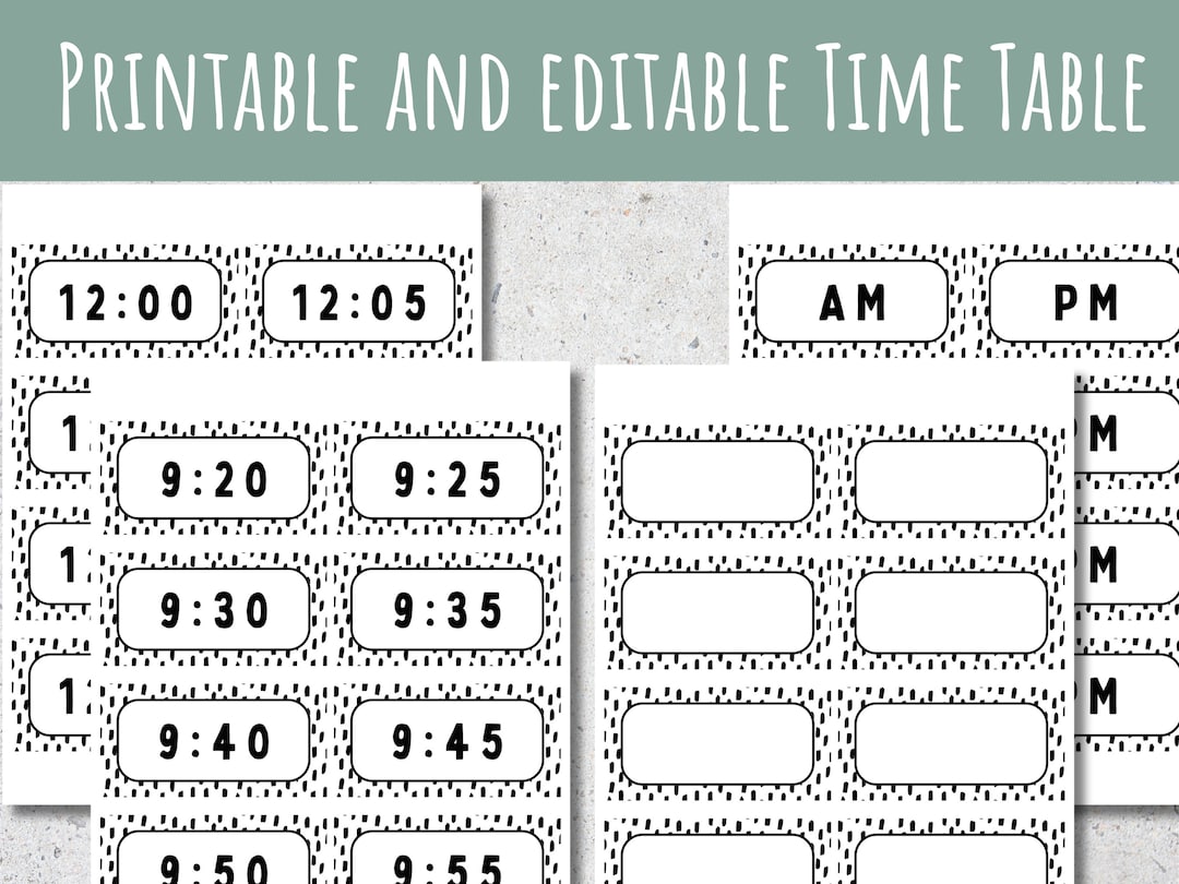 Printable Time Table Cards, School and Classroom Decor, Visual Daily ...