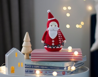 Patrón de crochet de Papá Noel: Decoración navideña amigurumi (INGLÉS)
