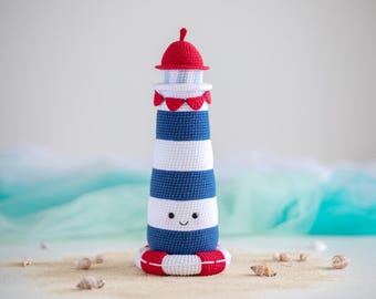 Patrón de crochet de faro: Decoración náutica amigurumi (Patrón PDF)