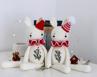 Patrón de crochet de conejito navideño: Conejo amigurumi (Patrón PDF)