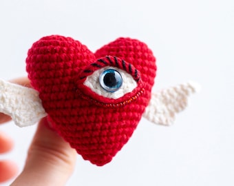 Patrón de crochet del Sagrado Corazón: Broche de San Valentín (Patrón PDF)
