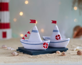 Patrón de crochet para barco de papel: Barco amigurumi (Patrón PDF)