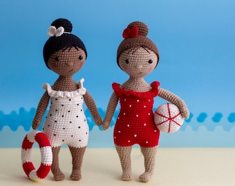 Patrón de Muñeca Nadadora de Crochet: Juguete de Playa Amigurumi (Patrón PDF)