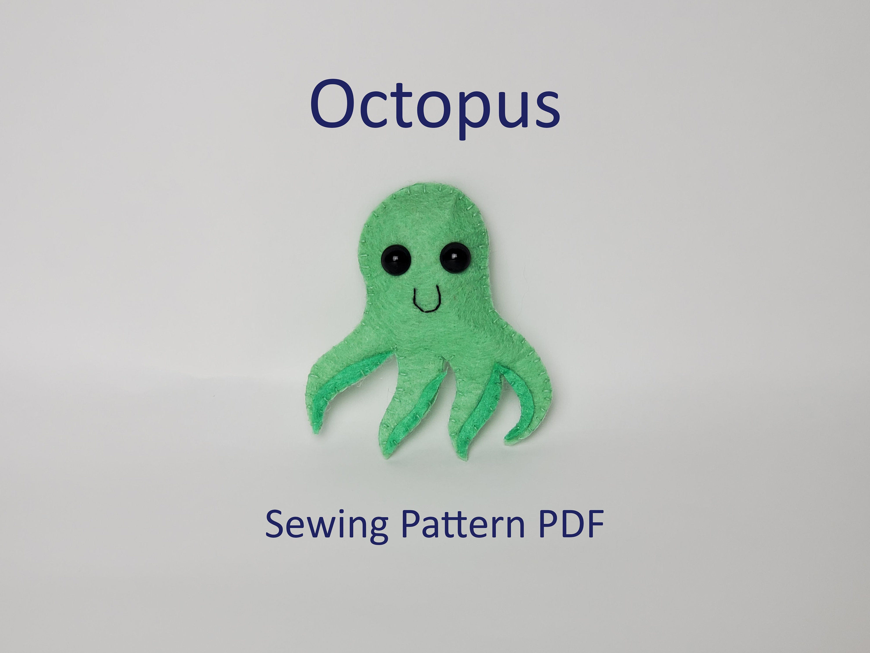 Felting Kits & How To Octopus Sewing Pattern PDF Felt Plushie Ornament
