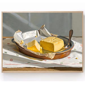 Irish Butter in Foil Painting Ireland Food Ireland Wall Art Still Life with Butter Food Poster Kitchen PRINT of Original Oil Painting