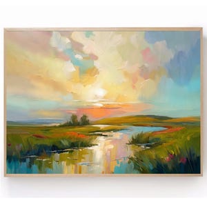 Marsh Sunset Painting Charleston Lowcountry Coastal South Carolina Salt Marsh Landscape Marshland Artwork PRINT from Original Oil Painting