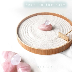 HEALING QUARTZ 掌上の珠 Mini Zen Garden . Crystal Altar Zen Sand Garden Desk Decoration: Mindfulness Christmas Gift for Mum Dad Granny Wellness