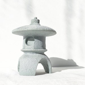 LANTERN Kodai Maru Yukimi 【雪見燈籠】Zen Figurine . Bonsai Ornament . Japanese Miniature . Aquarium . Terrarium Mindfulness Gift for him