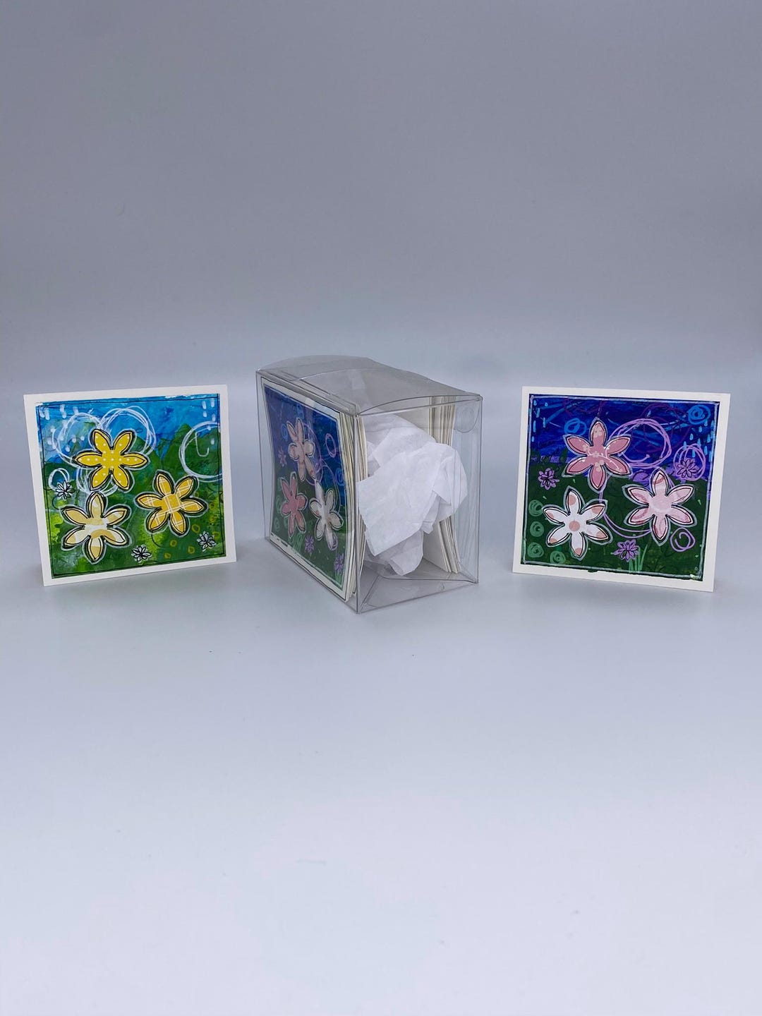 Mini Note Cards 3x3, Set of 12 Cards, Stationary, Handmade Cards, Blank ...