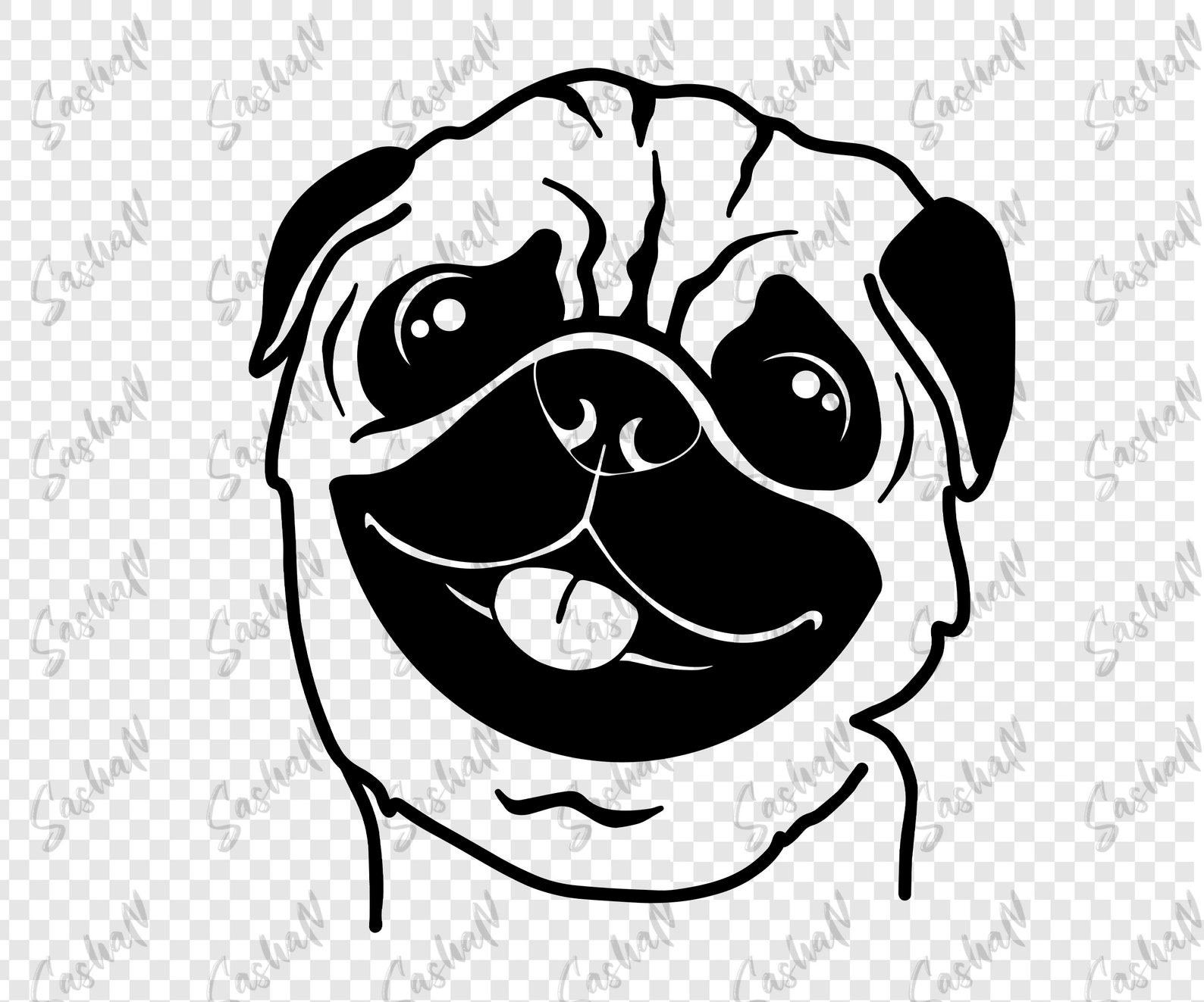 Pug face svg Dog svg cut file Pug png Svg file for cricut Etsy