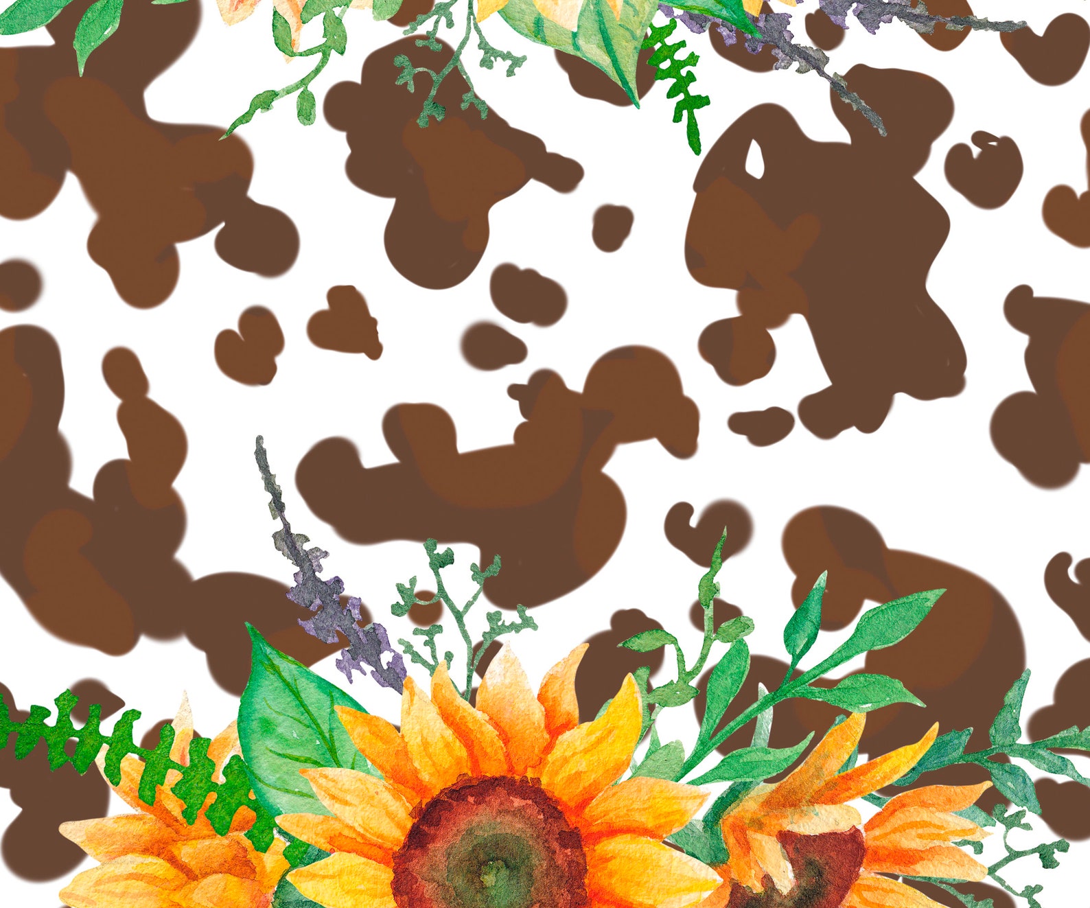 Cow print and sunflower png tumblers Etsy