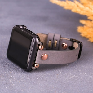 Leather Apple Watch Band - Apple Watch 41mm 40mm 38mm 45mm,  iWatch Strap, Women Apple Watch Band\ Valentines day gift Series 7 6 5 4 3 2 1