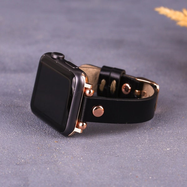 Leder Apple Watch Band 41mm, Apple Watch Band für Frauen, iWatch Band für Serie 7 45mm, Apple Strap 38mm 40mm, 49mm Band 44mm Frauen Geschenk