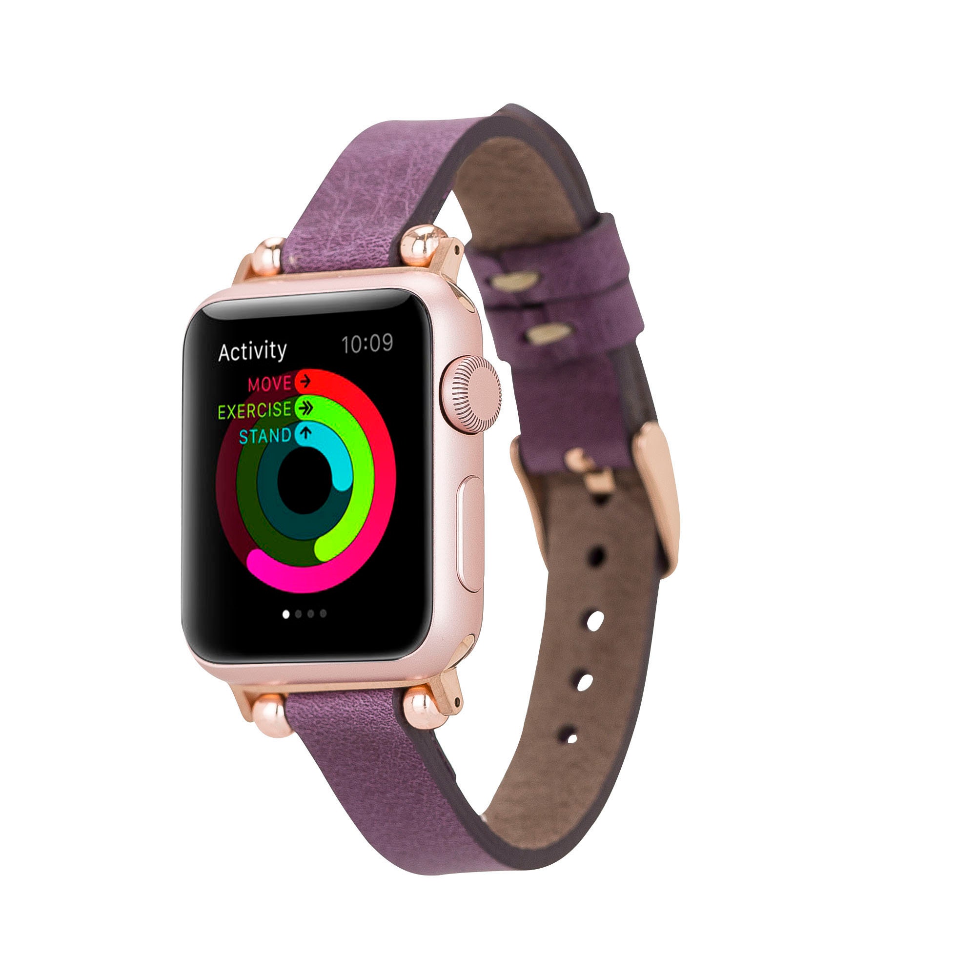 Purple Leather Apple Watch Band 38mm 40mm 42mm 44mm Slim Etsy