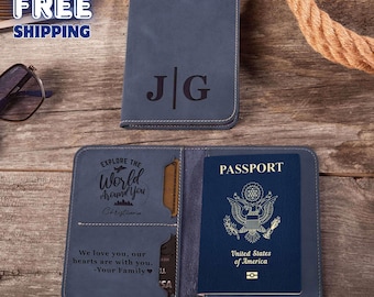 Benutzerdefinierte Leder Passport Cover: Personalisiertes Urlaubsreisegeschenk