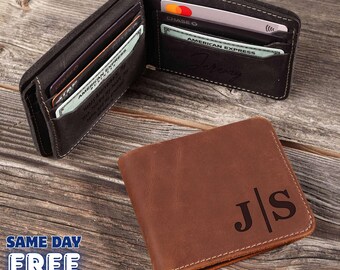 Personalisierte Ledergeldbörse für die Abschlussfeier - Geschenkkartenhalter für Freund