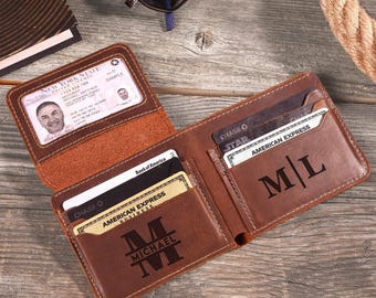Personalisierte Brieftasche aus Leder mit Gravur für Männer - Geschenk zum Abschluss