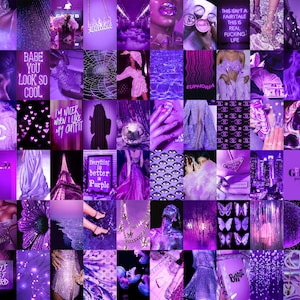 110 PCS Euphoria Aesthetic Photo Collage Kit Boujee Purple Baddie Room ...