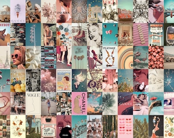 110 PCS Vintage Photo Collage Kit Aesthetic Retro Room Decor Teen Room Wall Collage (DIGITAL DOWNLOAD)