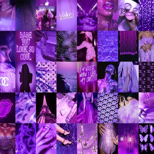 PRINTED Boujee Purple Aesthetic Photo Collage Kit Euphoria - Etsy