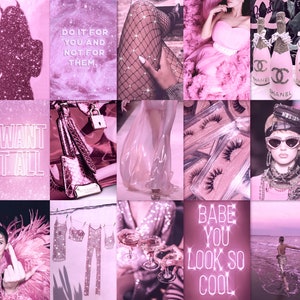 PRINTED Boujee Pink Aesthetic Photo Collage Kit Room Decor - Etsy